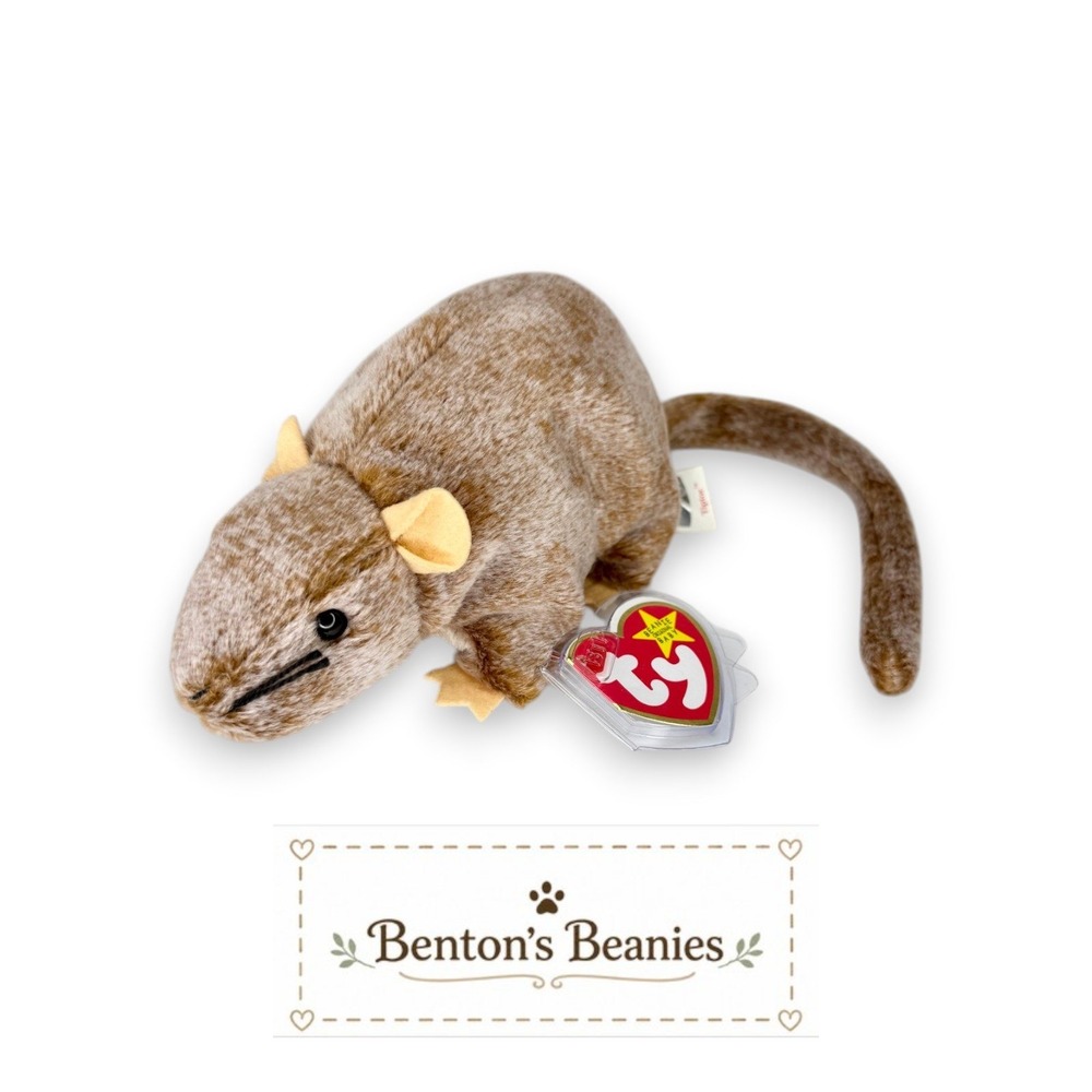 Tiptoe the Mouse Ty Beanie Baby | Tiny Trailblazer 🐭 | Mint Heart Tag ⭐